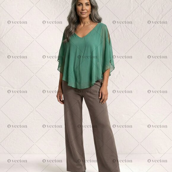 Studio 1940 Vintage Flowy Silky Sage Green Sleeveless Light & Airy Blouse - Picture 9 of 14